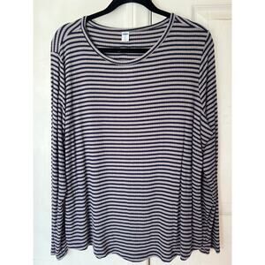 Old Navy Grey Navy Stripe Luxe Crewneck Top Size XL